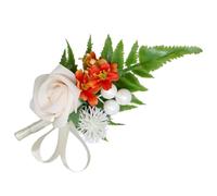 Vaguelly Artificial Flower Wedding Boutonniere Corsage in Silk, Assorted Shades, Stable Attachment, Designed for Bride and Groom, for Engagements and Parties