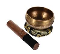 Vaguelly Authentic Singing Sound Bowl Set for Yoga Meditation Bowl Mallet and Mat Random Color
