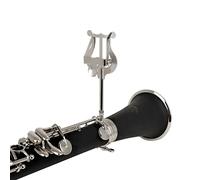 Vaguelly B Flat Clarinet Lyre, Silver - Portable Music Holder for BB Clarinets, Heavy-duty Spring Clips, Nickel-plated Finish