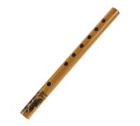 Vaguelly Bamboo Vertical Flute 6-hole Chinese Clarinet Portable Beginner Woodwind Instrument Traditional Bamboo Musical Flute Suitable for Student Performance