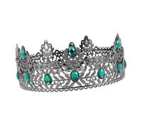 Vaguelly Baroque Rhinestone Medieval King Crown for Men Lightweight Comfortable Fit Royal Costume Tiara for Theater Prom Party Cosplay Birthday Halloween