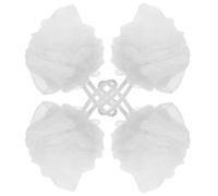 Vaguelly Bath Bouquet Body Scrubber Mesh Ball Large White Exfoliating Sponge for Women Men