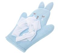 Vaguelly Bath Gloves Dual-Sided Exfoliating for Boys and Girls Gentle Rabbit Shape Bath Mitts Comfortable Polyester Shower Gloves for Toddlers