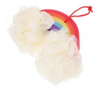 Vaguelly Bath Sponge Brush Rainbow 3D Exfoliating Sponge Bathing Tool Easy Dry and Store for Arms and Legs
