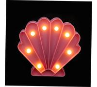 Vaguelly Battery Powered LED Night Lamp Plastic Material with Ip43 Waterproof Feature in Pink Seashell Shape for Home Decoration Or Wedding Party