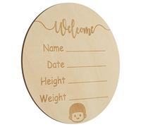 Vaguelly Birth Wooden Sign Decals Monitor Born Liner Night Light Stickers Bassinet Machine Holder White Hospital Announcement Sign Welcome Seat from Pins Boy Basswood Plywood