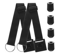 Vaguelly Black Anti-skid Cello Endpin Anchor Strap 2pcs with Rubber Bass Cello Endpin Stopper Rings 4pcs for Floor Protection and Music Accessories