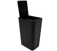 Vaguelly Black Plastic Trash Can with Pop-up Lid for Narrow Spaces | Simple Design, Sl xterior, Keeps Tissues and Wastepaper Tidy, Suitable for Apartment and Office Use