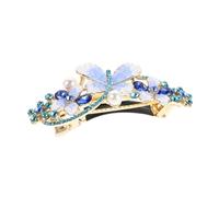 Vaguelly Bling Spring Rhinestone Hair Clip Elegant Butterfly Flower Barrette for Women Comfortable All Day Wear Ponytail Holder with Reliable Spring Mechanism and Dazzling Sparkle