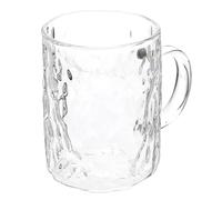 Vaguelly Borosilicate Glass Coffee Mug with Handle for Office Desk Use | Smooth Edges, Curved Oval Form, Heat and Cold Resistant, Easy Hand Wash for Coffee and Cold Beverages