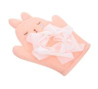 Vaguelly Boy Girl Bath Mittens Rabbit Design Exfoliating Shower Gloves Double-Sided Scrubbing Mitt for Boys and Girls