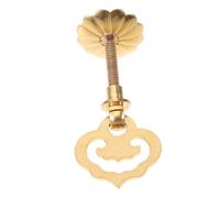 Vaguelly Brass Cabinet Door Handle Antique Chinese Style Pull for Wardrobe Drawer Durable Classic Brass Finish Furniture Handle Replacement with Traditional Cultural Design
