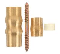 Vaguelly Brass Cane Joint Connector Accessories Walking Cane Tips Replacement Connectors Elderly Slip Joint Parts for DIY Walking Stick Set for Disabled Seniors Elderly Crutch Parts