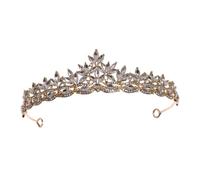 Vaguelly Bridal Leaf Tiara Wedding Dress Head Decor Elegant Alloy Rhinestone Crown for Bride Bridesmaid Party Accessory Lightweight Durable Charming Hairpiece