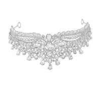 Vaguelly Bridal Rhinestone Tiara Crown Headband for Women Sparkling Wedding Bride Accessory Lightweight Baroque Design Comfortable Elegant Ornament for Special Occasions