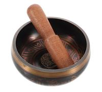 Vaguelly Buddhist Pottery Chanting Bowl for Meditation Yoga Practices and Relaxation Includes Wooden Mallet Tibetans Singing Bowls Spiritual Sound