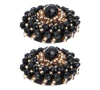 Vaguelly Buttons Ripped Circle Sewing 2pcs to Crystal Black Rhinestone Decorative Replacement Easy to Attach with Thread for Skinny Blazers Jeans Suitable for Cardmaking