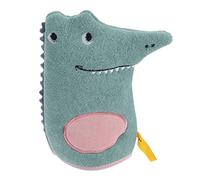Vaguelly Cartoon Animal Bath Sponge Mitt Soft Durable Washcloth for Gentle Exfoliating and Thorough Cleaning Shower Glove in Green for Sensitive Skin