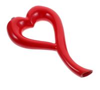 Vaguelly Ceramic Red Heart Shaped Vase Decorative Flower Receptacle Elegant Concise Craft Style Desktop Ornament for Living Room Study Room Decoration