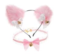 Vaguelly Charming Cat Ears Headdress Hair Hoops Lace Bells Lightweight for Carnival Dress up Themed Events