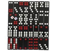 Vaguelly Chinese Traditional Paigow Domino Game Engraved Solid Black Tiles Portable Party Entertainment Board for Home and Social Gatherings Hand-brain Coordination Training