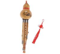 Vaguelly Classic Bamboo Hulusi Flute in C Key with Three-tone Design, Easy to Learn Musical Instrument Featuring Pure and Mellow Tone, Elegant Appearance Suitable for Random Style