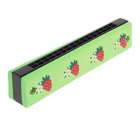Vaguelly Classic Wooden Harmonica Children Harmonic Musical Toys for Kids Early Learning Beech Wood Mouth Organ with Animal and Fruit Patterns Smooth Grip 5.12In