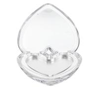 Vaguelly Clear Heart Shaped Makeup Storage Box with Clasp Fliptop Portable Empty Powder Case for Blush Concealer Highlighter Refillable Lipstick Organizer for Women