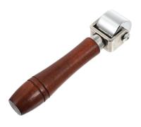 Vaguelly Coffee Leather Press Roller Tool Wood Handle Steel