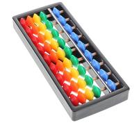 Vaguelly Colorful 5 Beads Abacus Mini 9 Digits Rods Abacus Plastic Soroban Calculator Mental Arithmetic 9-level Math Learning Tool Kids Desktop Abacus for Classroom Use