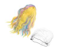 Vaguelly Colorful Wave Wigs Shoulder Synthetic Cosplay Party Wigs Vibrant Comfortable Texture Safe Materials Fashionable Medium Hair for Women