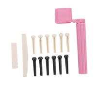 Vaguelly Complete Guitar Repair Kit Nut Bridge Pin Saddle String Winder for Acoustic Guitars 15pcs Set Random Color