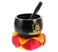 Vaguelly Copper 3.5 Inch Black Singing Bowl with Hammered Texture for Buddhist Meditation and Sound Therapy, Chanting Instrument for Mindfulness Practice and