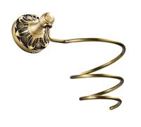 Vaguelly Copper Hair Dryer Storage Rack Wall-mounted Hairdryer Holder with Spiral Support Antique Brass Finish Vintage Style Bathroom Hairdressing Tool Organizer