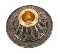 Vaguelly Copper Tibetan Prayer Wheel Stand with Wide Base Handcrafted Support Holder for Handheld Prayer Wheels for Buddhist Altars and Religious Practices