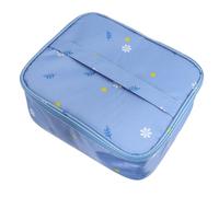 Vaguelly Cosmetic Organizer Pouch with Floral Print Portable Toiletry Storage Bag for Travel Holiday School Spacious Makeup Case for Lipstick Eye Shadow Lip Gloss and Convenient