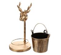 Vaguelly Creative Deer Head Ashtray and Desktop Pen Holder Iron Decorative Tabletop Display for Office and Bar Area