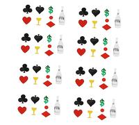 Vaguelly Creative Poker Theme Confetti Pack Plastic Vegas Party Decoration for Festival Table Card Suits and Glass Designs for Birthday and Holiday Celebrations