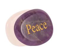 Vaguelly Crystal Healing Pebbles Engraved with Inspirational Words of Peace and Love, Natural Agate Worry Stones for Anxiety Relief and Meditation
