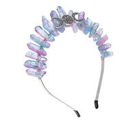 Vaguelly Crystal Rhinestone Tiara Mermaid Headband Wizard Sun Moon Crown for Wedding Parties Photography Bride Tiara