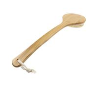 Vaguelly Curved Handle Bamboo Bath Brush with Non Slip Long Handle Natural Bristle Massage Bath Brush for Men and Women S Exfoliating Shower Scrubber with Hanging
