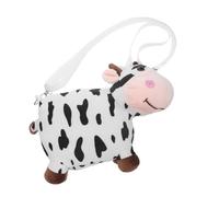 Vaguelly Cute Cow Cartoon Mobile Phone Bag Plush - Delicate Small Phone Bag 10.24" x 4.72" x 7.09" with Zipper Closure - for School & Travel - for Mothers & Women