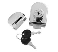 Vaguelly Display Cabinet Lock Smooth Edge Easy to Install for Single/Double Door Silver Anti-Thief Lock