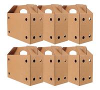 Vaguelly Disposable Pet Carrier 6Pcs with Paper Material and Elegant Appearance Ventilated Cardboard Boxes for Small Pets Including Rabbits and Reptiles Animal Shipping Box with Handle for