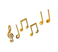Vaguelly DIY Acrylic Mirror Surface Wall Stickers Music Note Pattern Self Adhesive Mural Decoration for Home Bedroom Office Golden Acrylic Wall Art Decal
