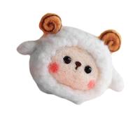Vaguelly DIY Felt Sheep Craft Kit for Children with White Wool Material, Smooth Surface, Healthy and Safe Felting Wool for Handmade Felt Animal Ornaments and Creative Crafting