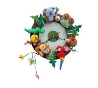 Vaguelly DIY Non-Woven Cloth Animal Wall Clock Material Set for, Handmade Forest Animal Party Craft Bag, Early Development Teaching Clock DIY Supply