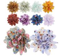 Vaguelly Dog Collar Flower Charms 10pcs Lace Elastic Band Halloween Season | Pretty Floral Design, Bright Colours, No Burden Fit for Small Dog Collars and Photo Shoots Random Color