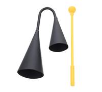 Vaguelly Double Trumpet Instrument Boys and Girls Musical Toys Rhythm Sticks Bell Toy Double Tone Bell Metal and Wood Material