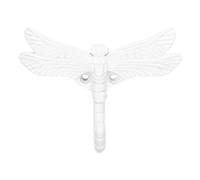 Vaguelly Dragonfly Decorative Wall Hook White Iron Coat Hook Vintage Style Single Set for Home Decor and Key Hanging with Retro Unique Design